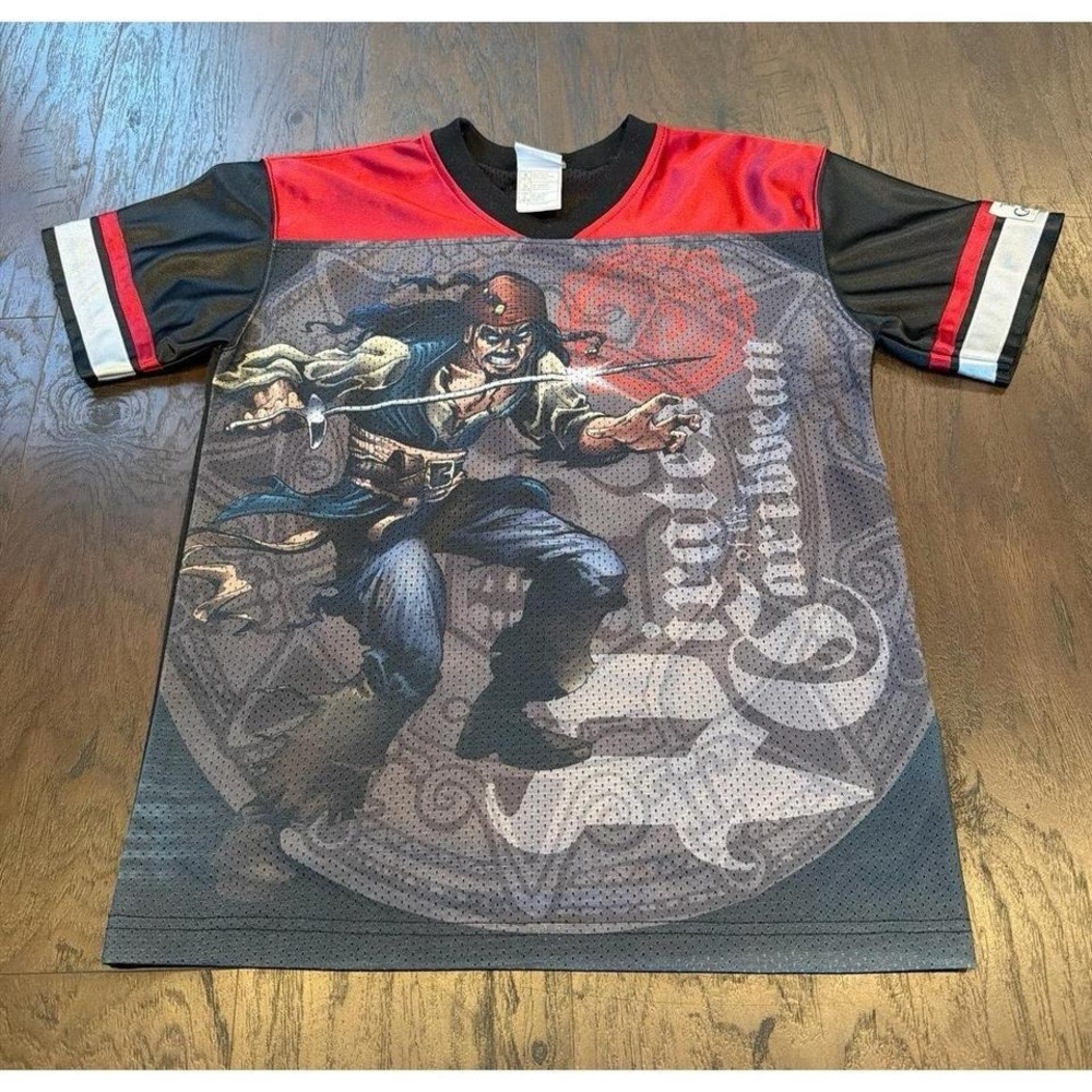 Pirates of the Caribbean Jack Sparrow Jersey Youth L 10-12 Y2K 2006